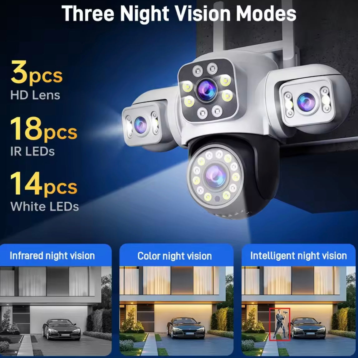 Ansvicam 6K 12MP Dreifachkamera für draussen