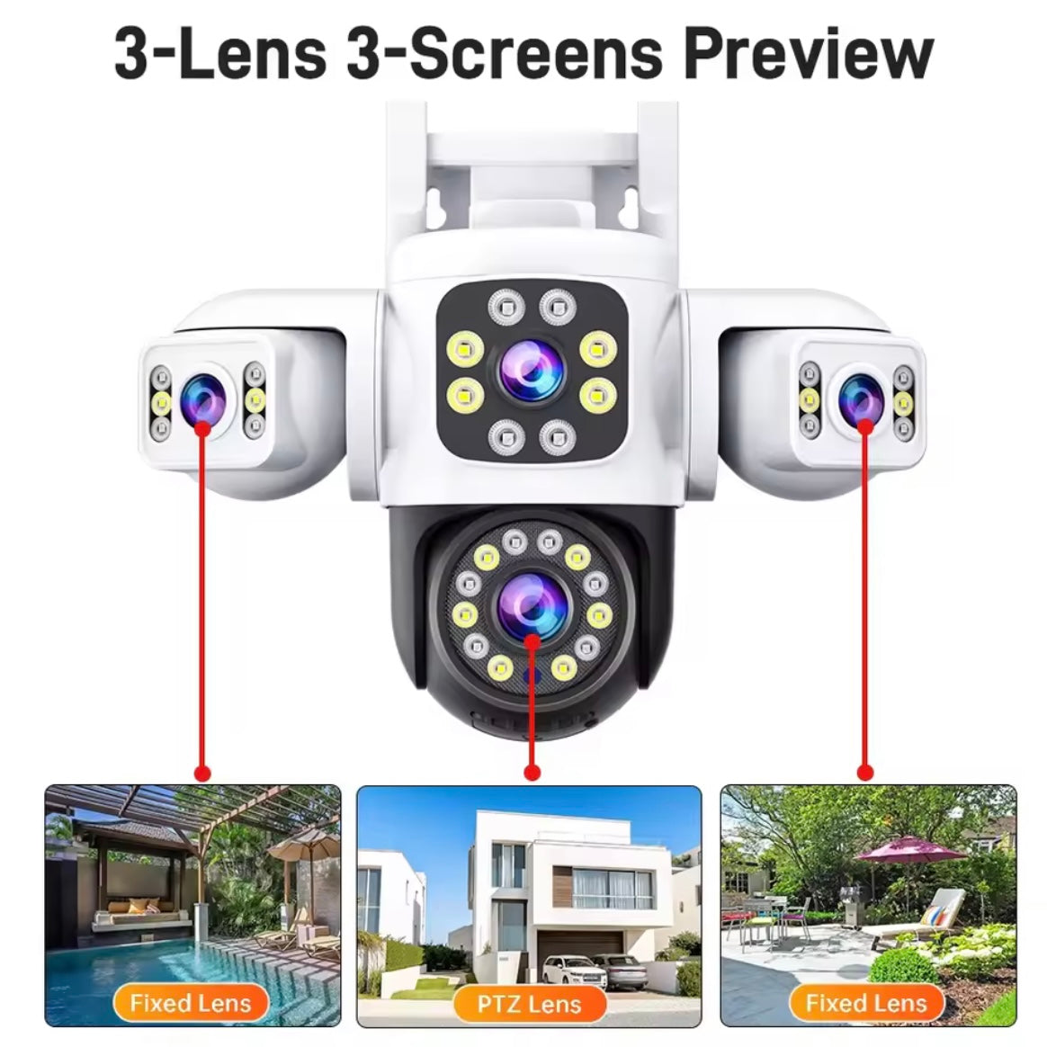 Ansvicam 6K 12MP Dreifachkamera für draussen