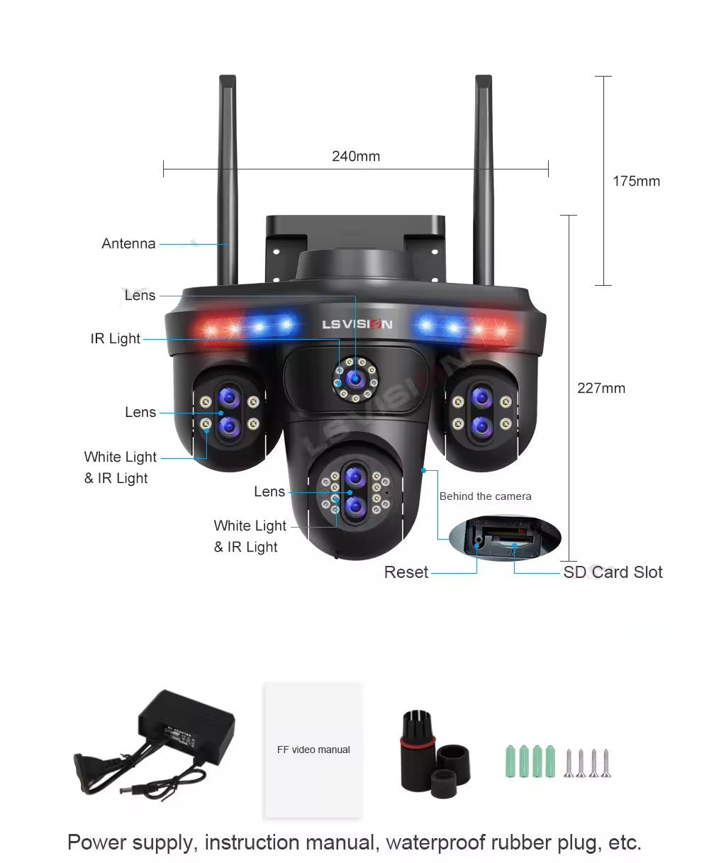 LS Vision Wifi Kamera mit 10 fach Zoom
