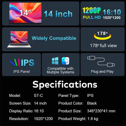 Doppel Bildschirmerweiterung 14-16 Zoll