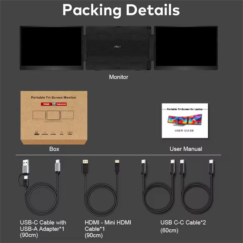 Doppel Bildschirmerweiterung 14-16 Zoll
